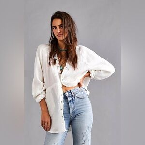 Free People We The Free Summer Daydream Buttondown Shirt Top